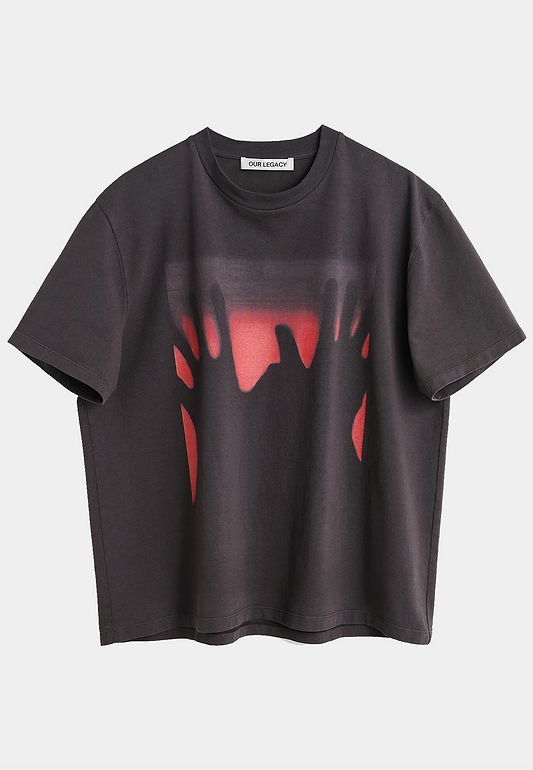 Our Legacy Box T-Shirt Red Taste Of Hands - Black