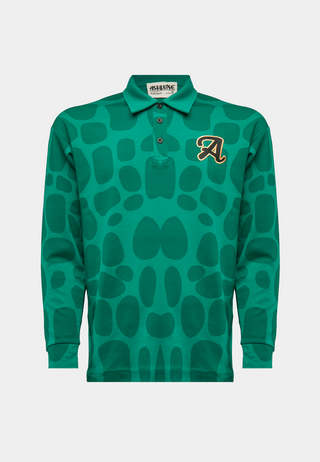 Ashluxe A Print Longsleeve Polo Green