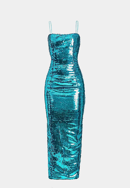 Rendoll Sequins Maxi dress Shiny Blue
