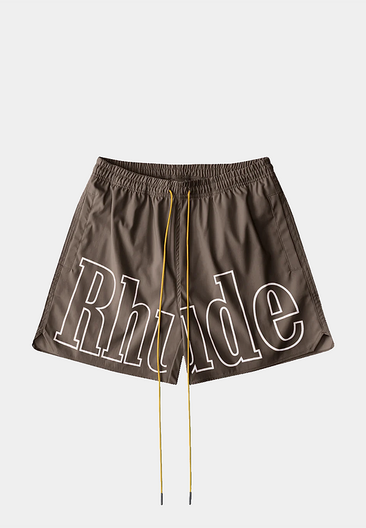 RHUDE Logo Swim Trunk Short - Dark/Grey