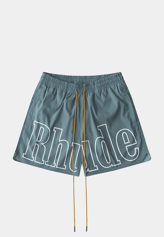 RHUDE Logo Swim Trunk Short - Sage