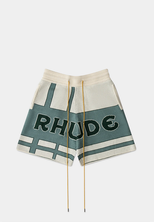 RHUDE Palm Knit Short - Ivory/Sage