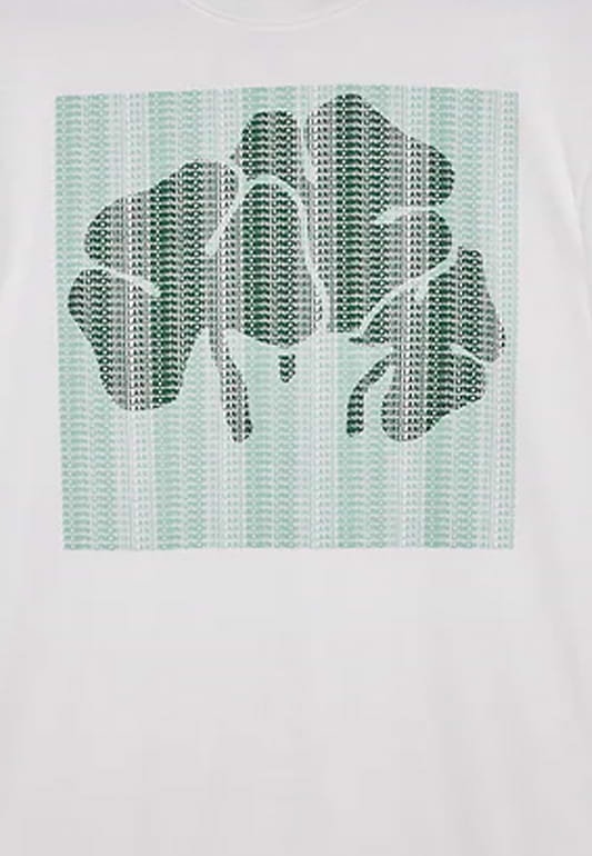 Robyn Lynch Screen Printed Cotton Tshirt W/ High Neck Box Fit White
