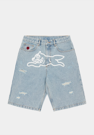 Bbc Running Dog Denim Shorts Heavy Wash Blue