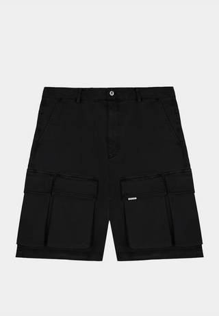 Represent Baggy Cotton Cargo Short Black