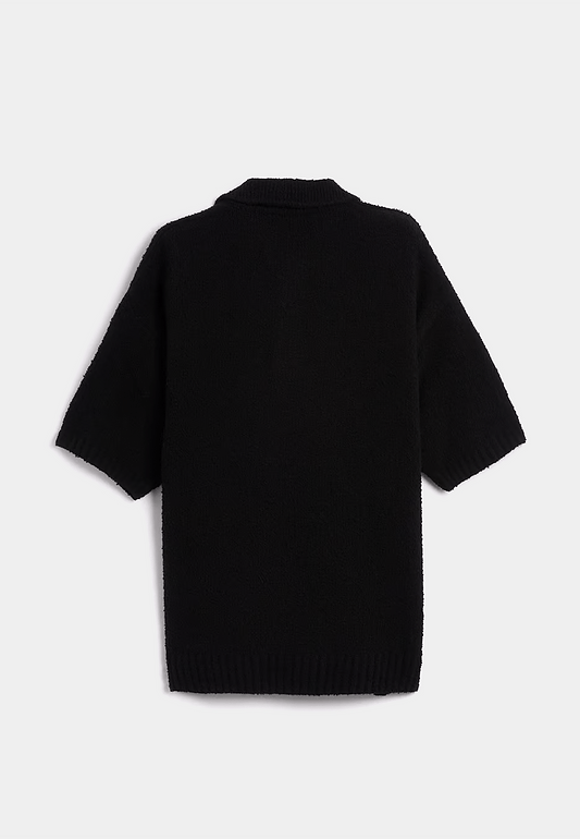Represent L Boucle Textured Knit Polo Black