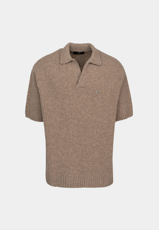 Represent Boucle Textured Knit Polo Cashmere