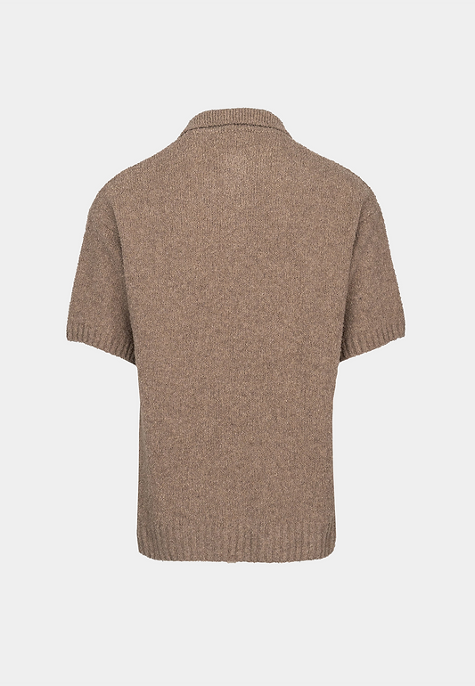 Represent Boucle Textured Knit Polo Cashmere