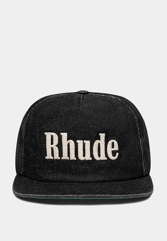 Rhude Denim Logo Hat Black Black