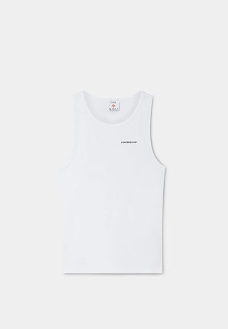 Casablanca Ribbed Tank Top White