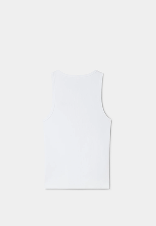 Casablanca Ribbed Tank Top White