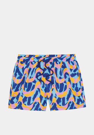 Frescobol Rio JB Printed Swim Short - Booth Blue & Booth Purple
