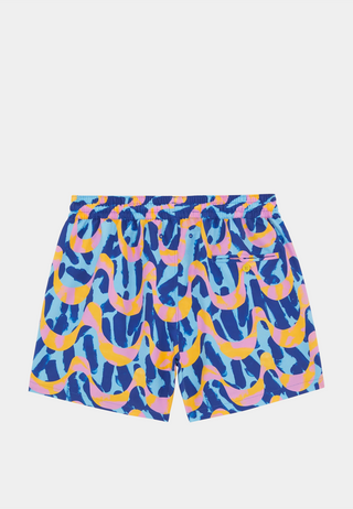 Frescobol Rio JB Printed Swim Short - Booth Blue & Booth Purple