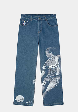 Kidsuper Studios Ronaldinho X KidSuper Denim Jeans-Blue blue