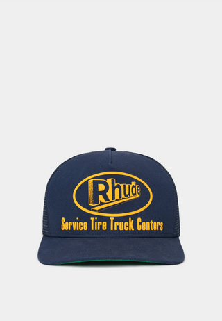 Rhude Service Trucker Hat Navy Navy