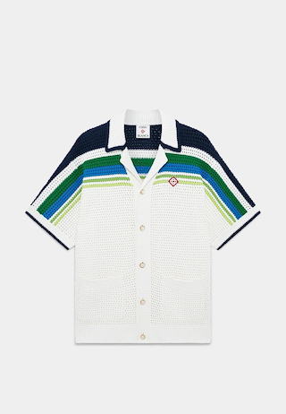 Casablanca Stripe Knit Shirt White Multi