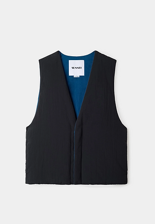 Sunnei Padded Gilet Dark Blue/Dark Grey