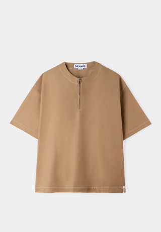 Sunnei Over T-Shirt W Zip Dbg Dark Beige