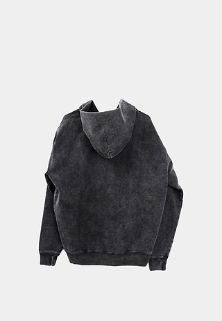 Vintage Wash Zip Hoodie Black