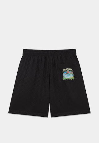 Casablanca Volcano Silk Shorts Black