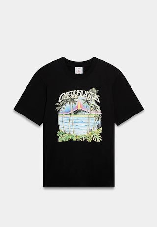 Casablanca Volcano Printed Classic T-Shirt Black