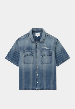 Rhude Wabash Denim Snap Shirt Indigo