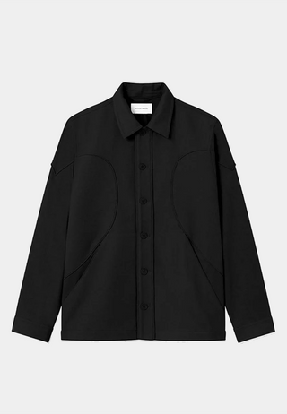 WOOD WOOD Clive Panelled Shirt Black