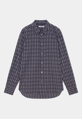 WOOD WOOD Timothy Tattoo Stripe Shirt Black stripes