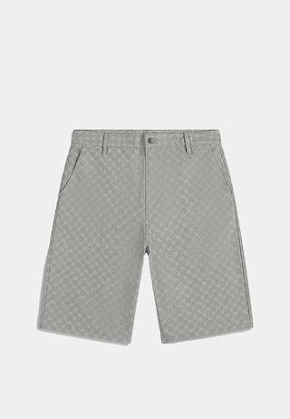 Daily Paper Washed Monogram Woven Shorts Grey
