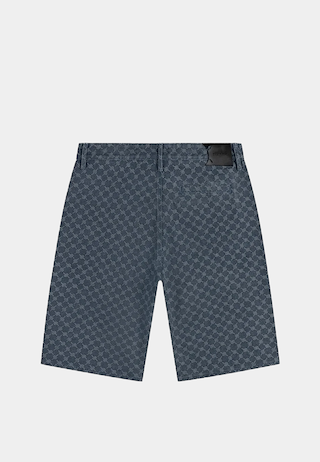 Daily Paper Washed Monogram Woven Shorts Blue Wing Teal