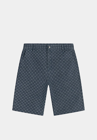 Daily Paper Washed Monogram Woven Shorts Blue Wing Teal