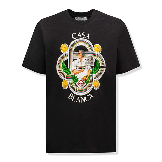 CASABLANCA Le Joueur Printed T-Shirt - Black