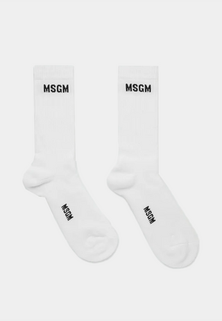 Msgm Stretch Impact Cotton Socks White