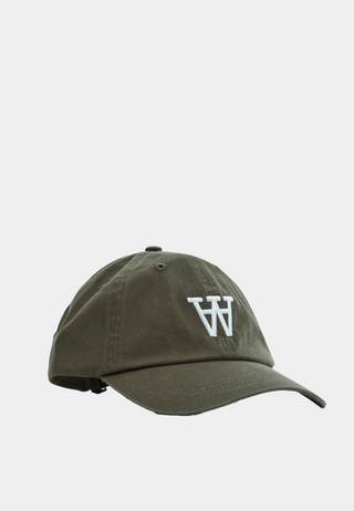 Wood Wood Eli embroidery cap - Dusty green