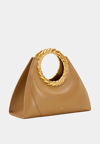 JW Pei Amiya Leaf Handle Sculpture Bag Brown