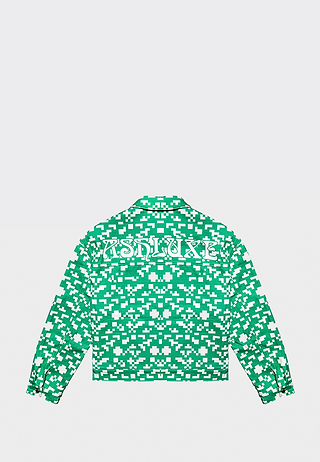 Ashluxe Pixel Denim Jacket Green