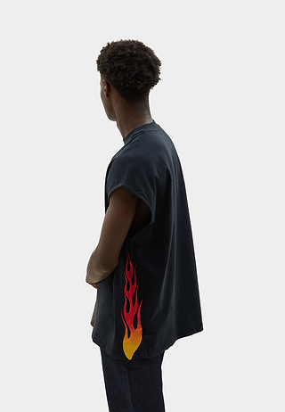 Flame Tank Top Black