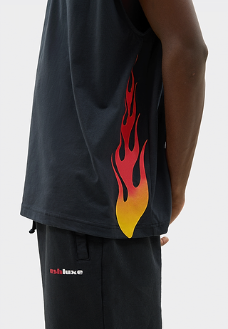 Flame Tank Top Black