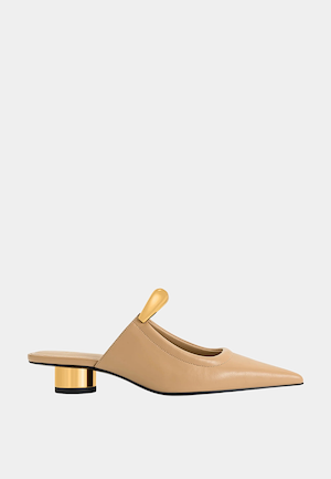 JW Pei Helena Pierced Mules Khaki