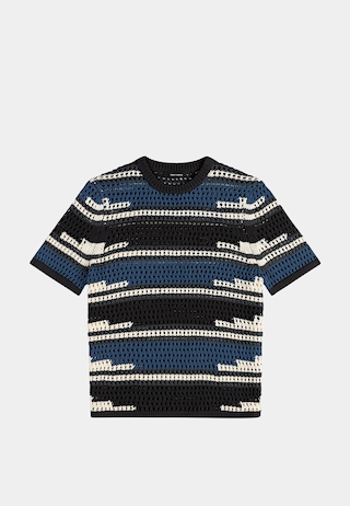 Daily Paper Kente Stripe Knit Shirt Woodland Grey