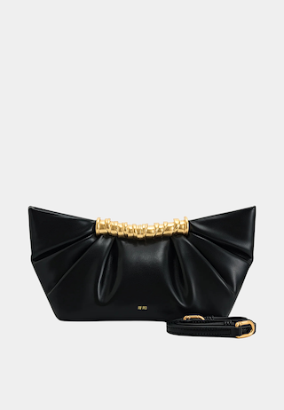JW Pei Leia Pleated Clutch Black
