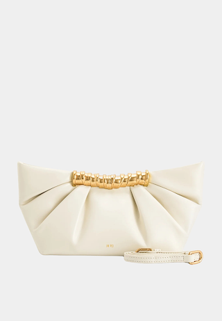 JW Pei Leia Pleated Clutch White