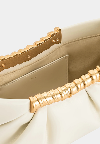 JW Pei Leia Pleated Clutch White