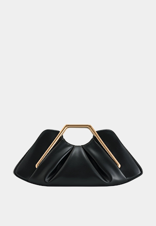 JW Pei Lila Metal Frame Clutch Black