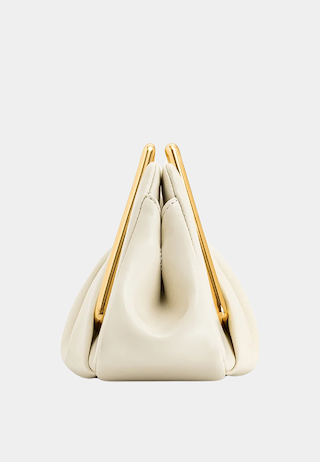 JW Pei Lila Metal Frame Clutch Ivory