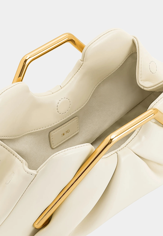 JW Pei Lila Metal Frame Clutch Ivory