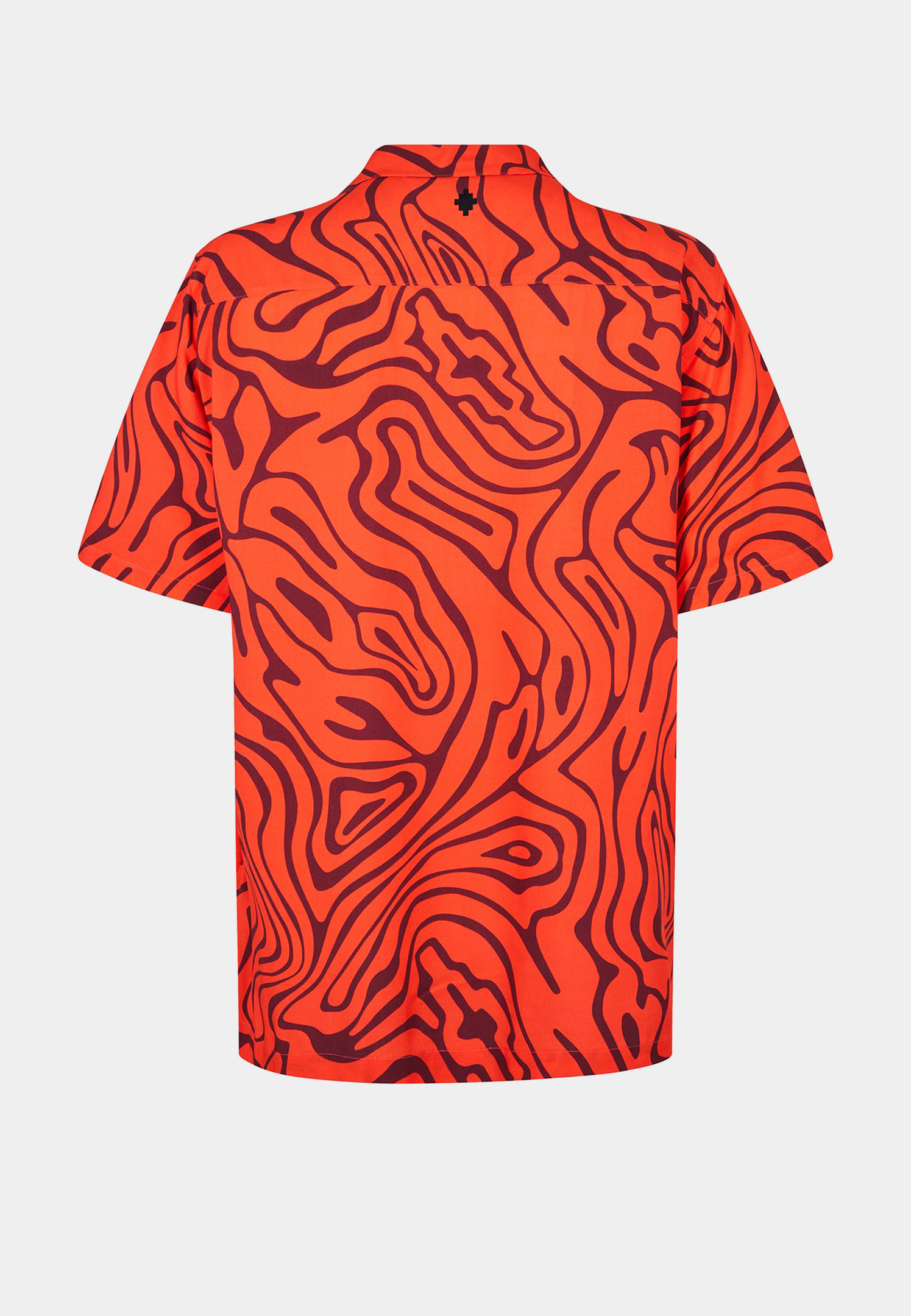 MARCELO BURLON Aop Fluid Hawaii Shirt Orange Burgundy