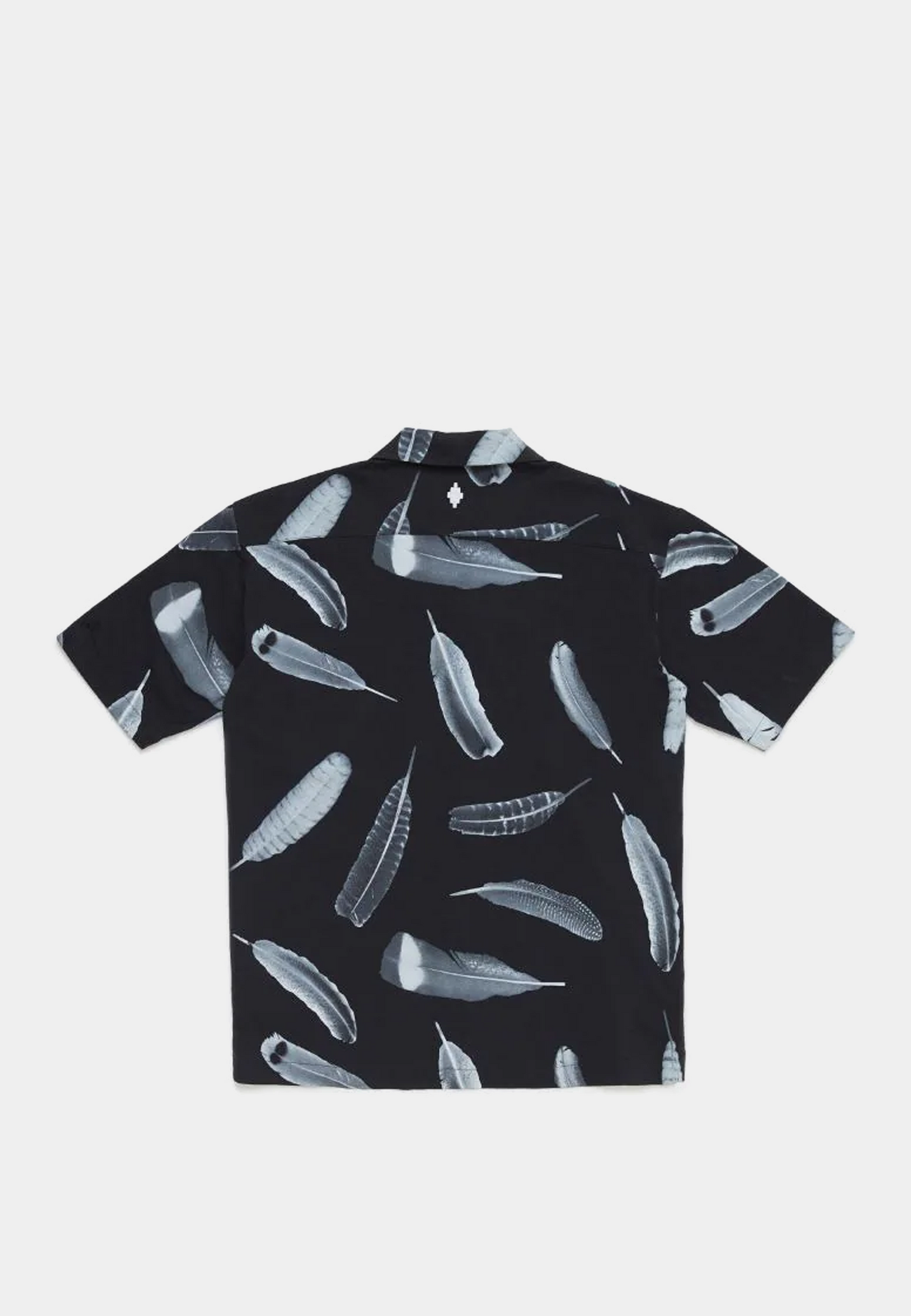 MARCELO BURLON Aop Wind Feathers Hawaii Shirt Black White