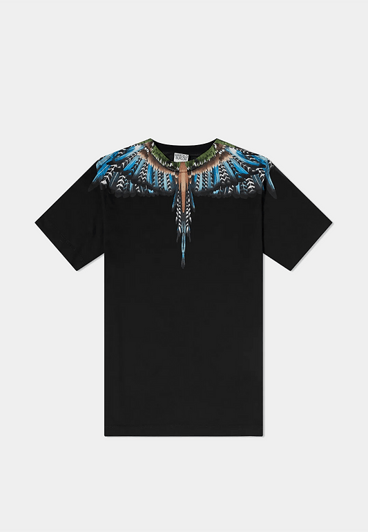 MARCELO BURLON Grizzly Wings Regular T-Shirt - Black/Dark Grey