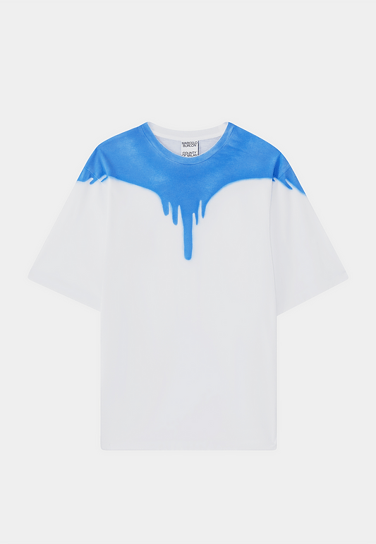 MARCELO BURLON Spray Wings Over T-Shirt - White Blue